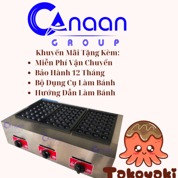 Máy Bánh Bạch Tuộc Takoyaki 84 Lỗ Dùng Gas - Ảnh 5