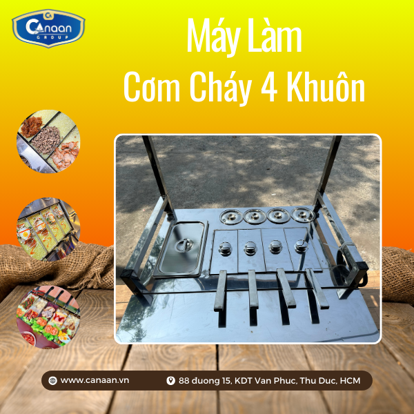 Máy làm cơm cháy kẹp 4 khuôn