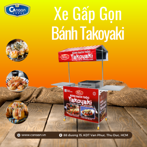 Xe Làm Bánh Takoyaki Gấp Gọn