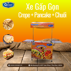 Xe Làm Bánh Crepe Thái + Pancake + Bánh Chuối Gấp Gọn